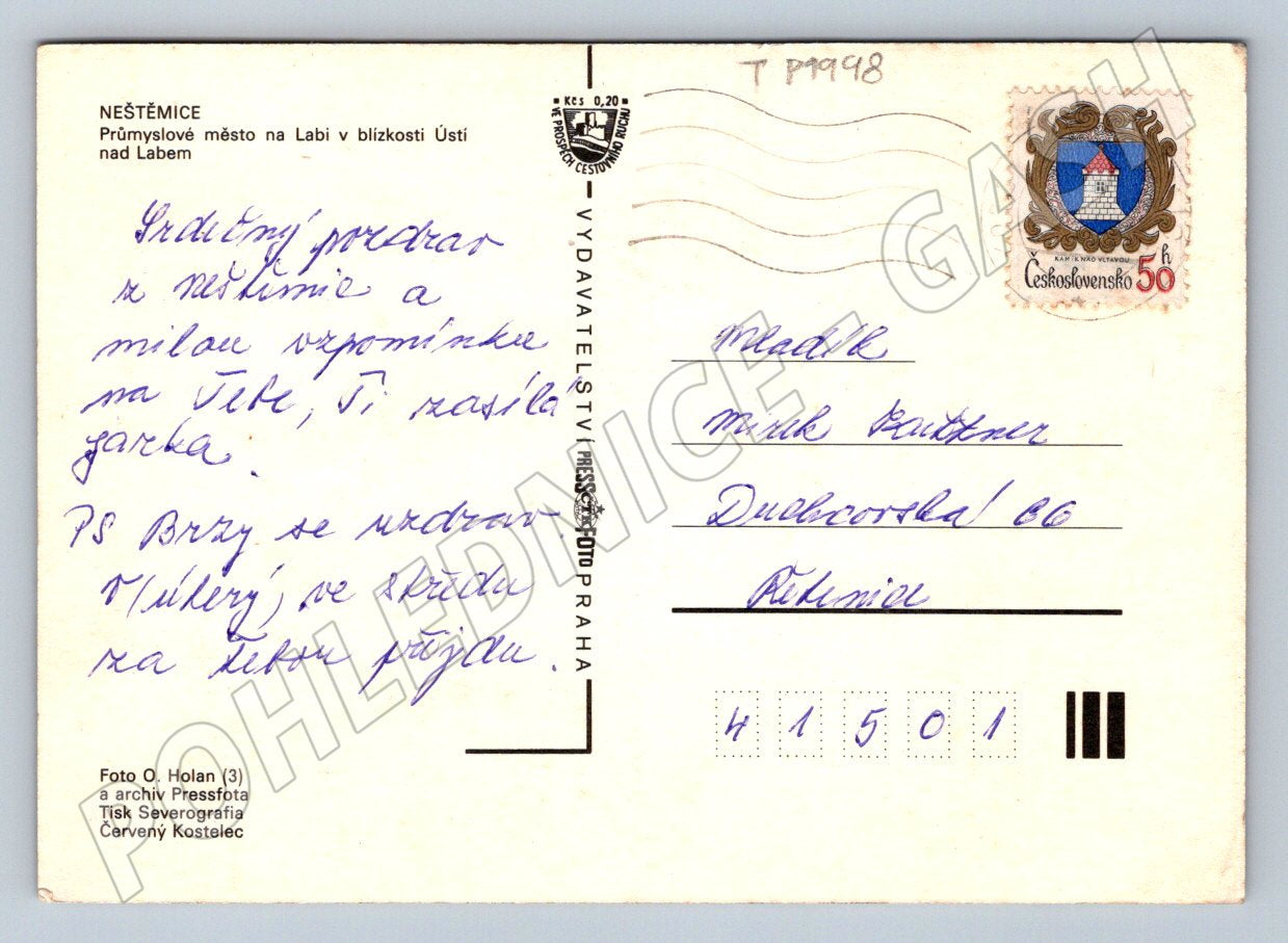 Pohlednice Neštěmice různé záběry 1970s (TP1998)