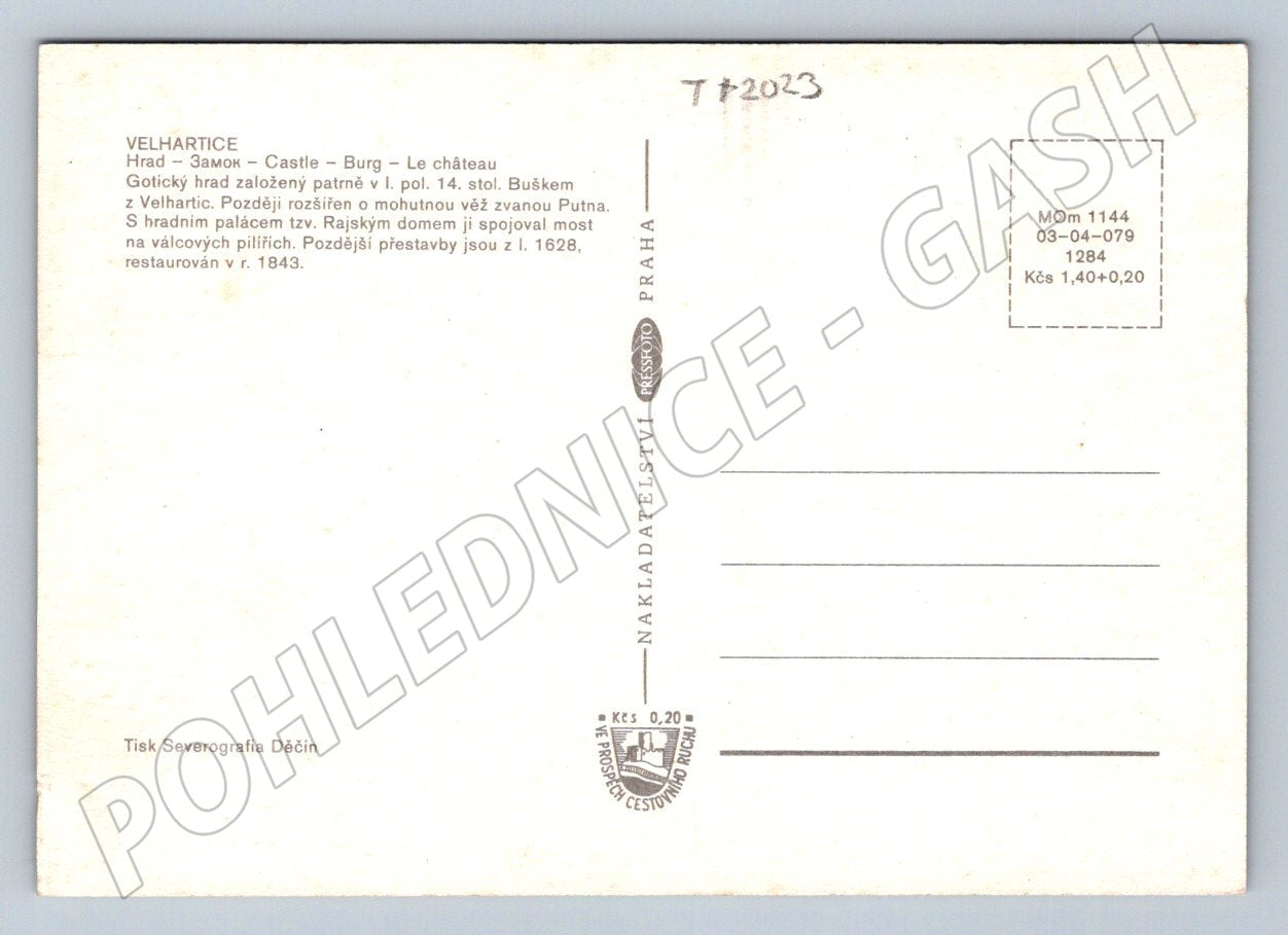 Pohlednice Velhartice hrad (TP2023)