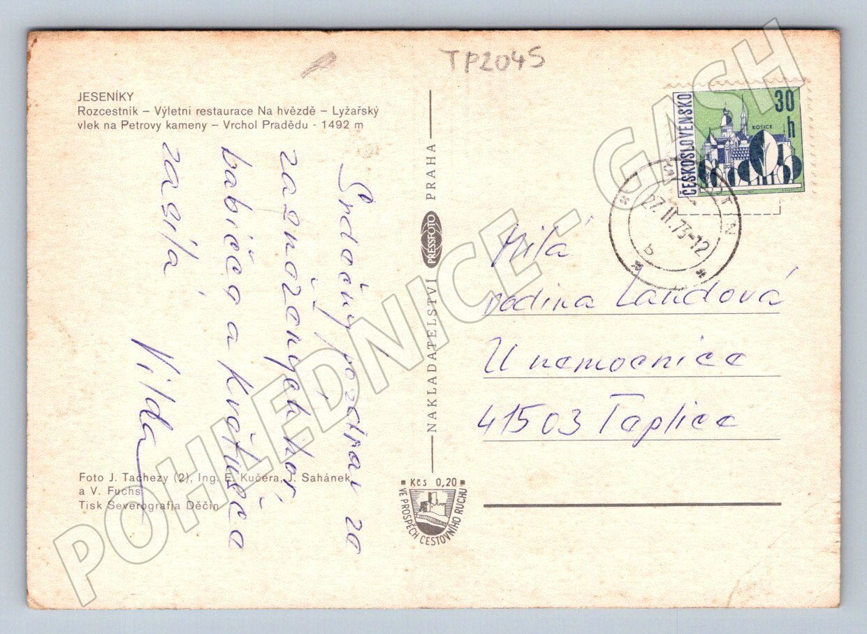 Pohlednice Jeseníky horské motivy 1972 (TP2045)