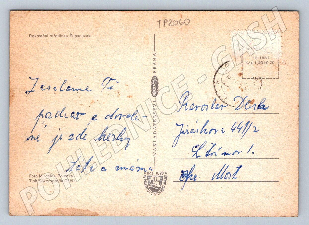 Pohlednice Županovice Slapská přehrada 1981 (TP2060)