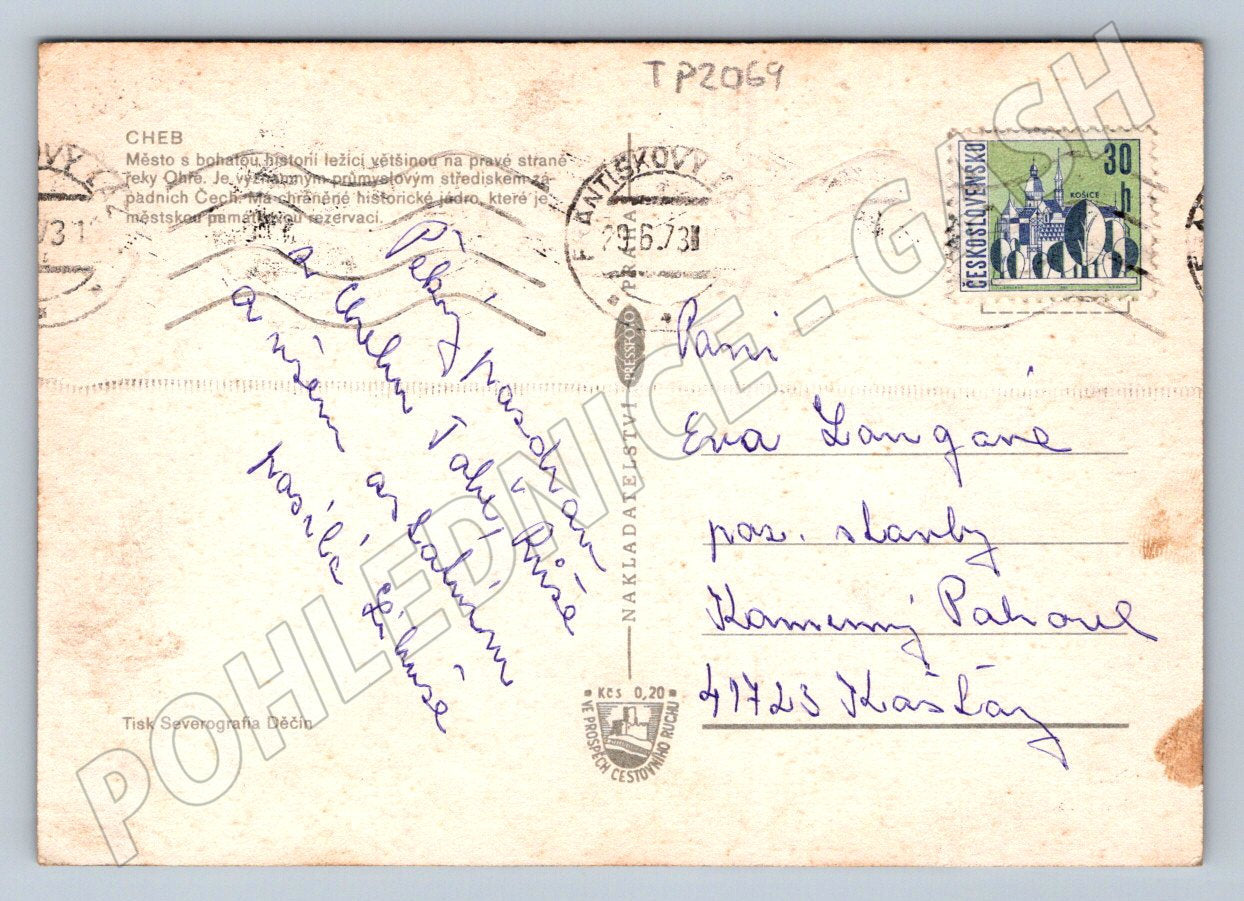 Pohlednice Cheb různé pohledy 1971 (TP2069)