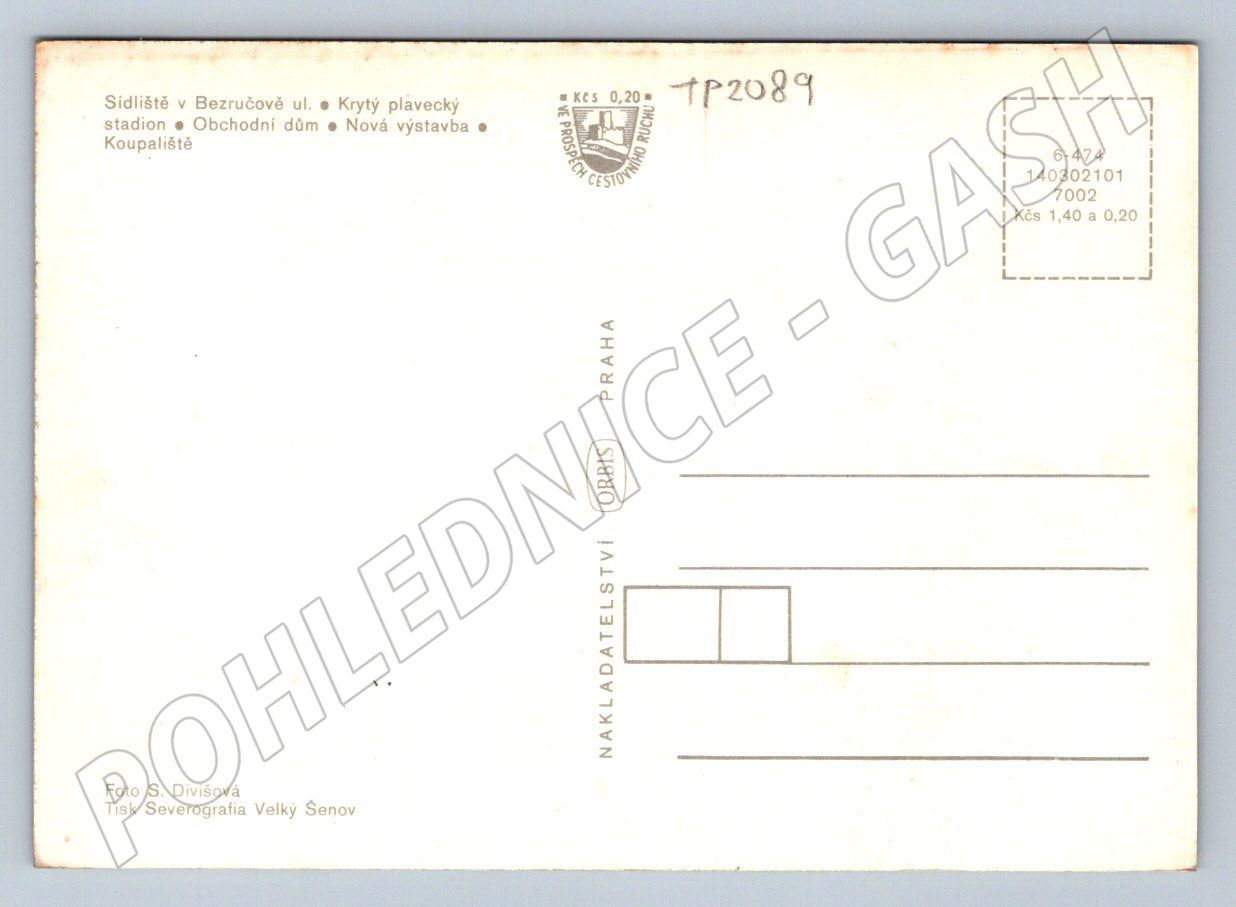 Pohlednice Litvínov sídliště, bazén, obchodní dům (TP2089)