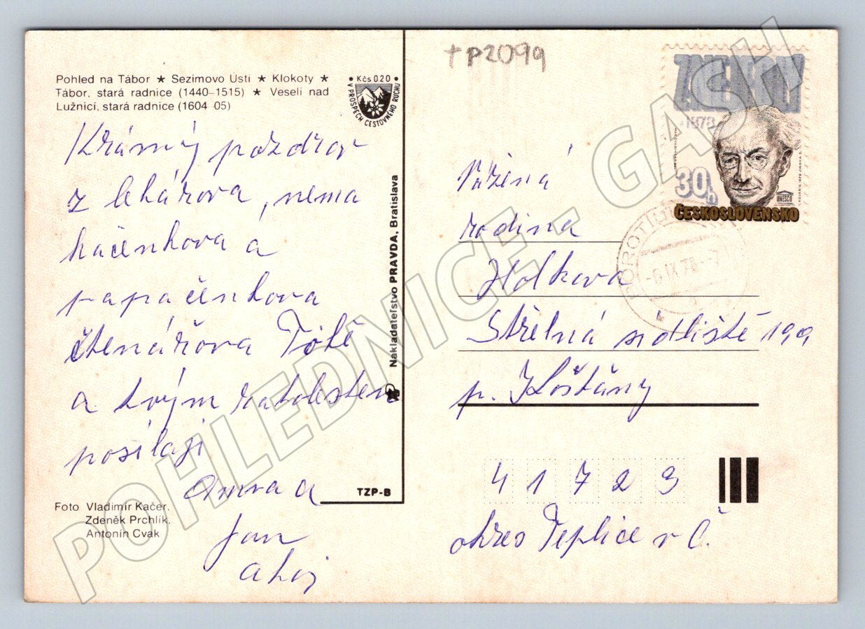 Pohlednice Tábor a okolí koláž památek 1977 (TP2099)