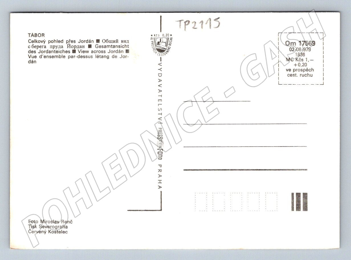 Pohlednice Tábor celkový pohled přes Jordán (TP2115)