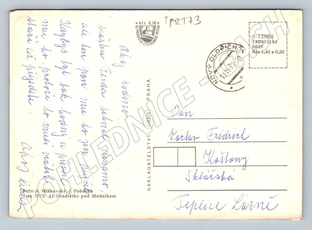 Pohlednice Sloup Varhany Nový Bor 1973 (TP2173)