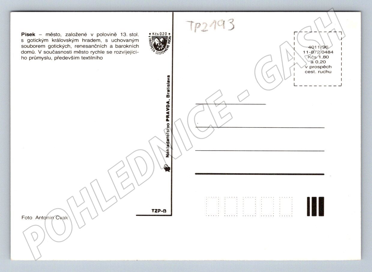 Pohlednice Písek koláž památek a náměstí (TP2193)