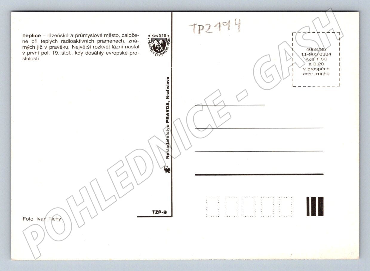 Pohlednice Teplice město a zámek (TP2194)