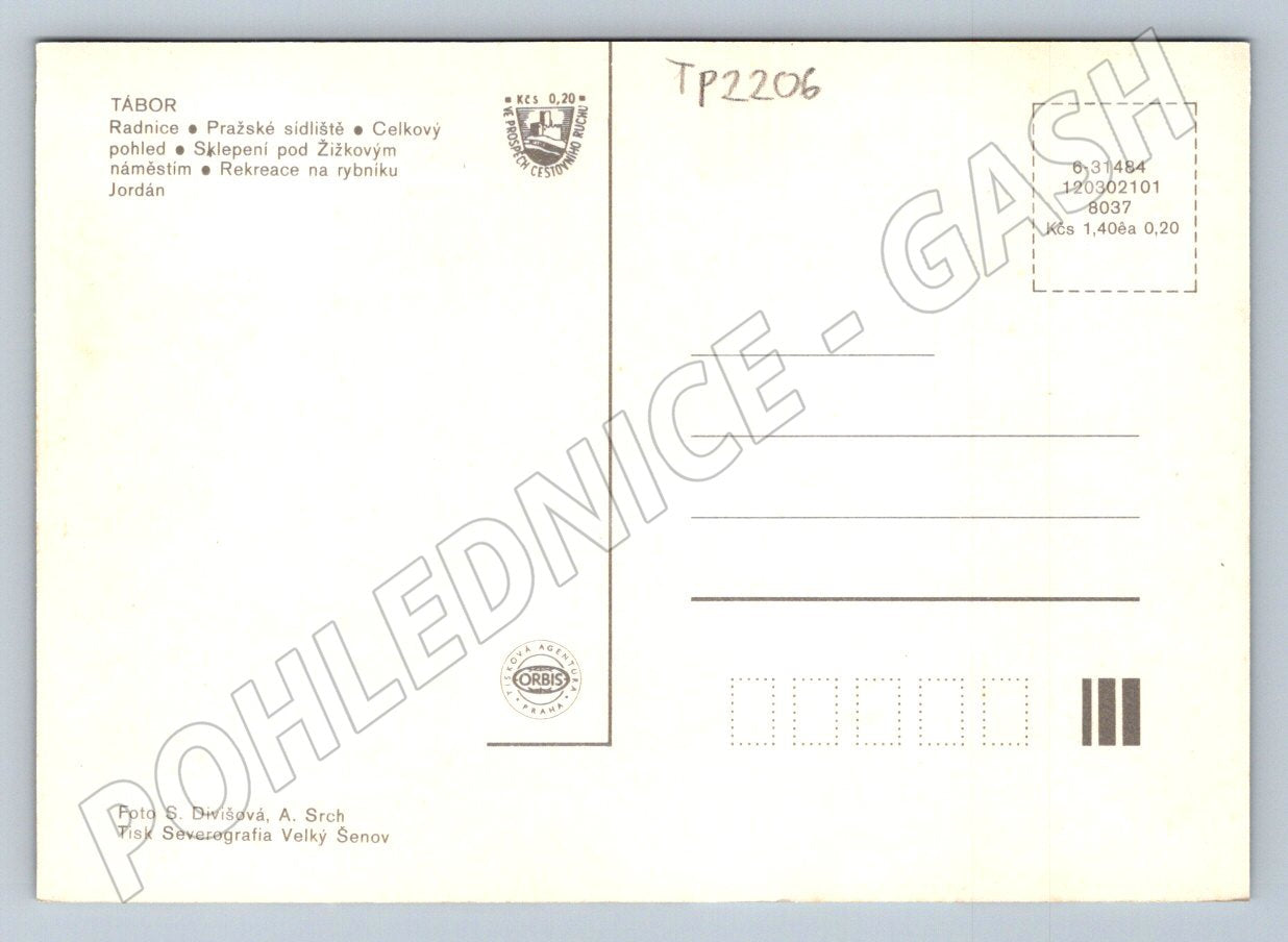 Pohlednice Tábor různé pohledy (TP2206)