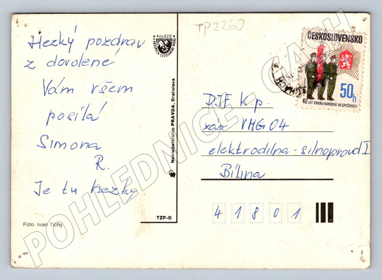 Pohlednice Kamenický Šenov, Nový Bor, Sloup 1985 (TP2260)