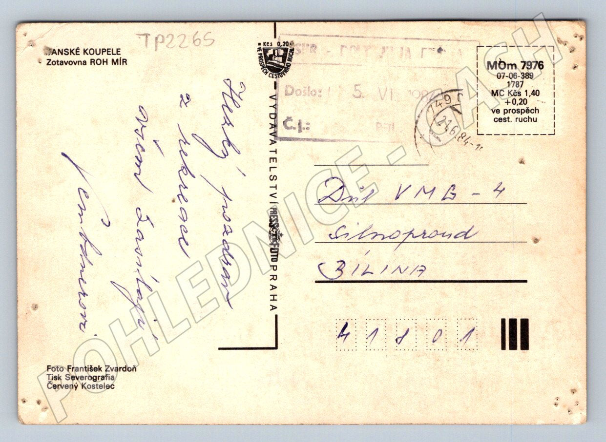 Pohlednice Janské Koupele Zotavovna Mír 1984 (TP2265)