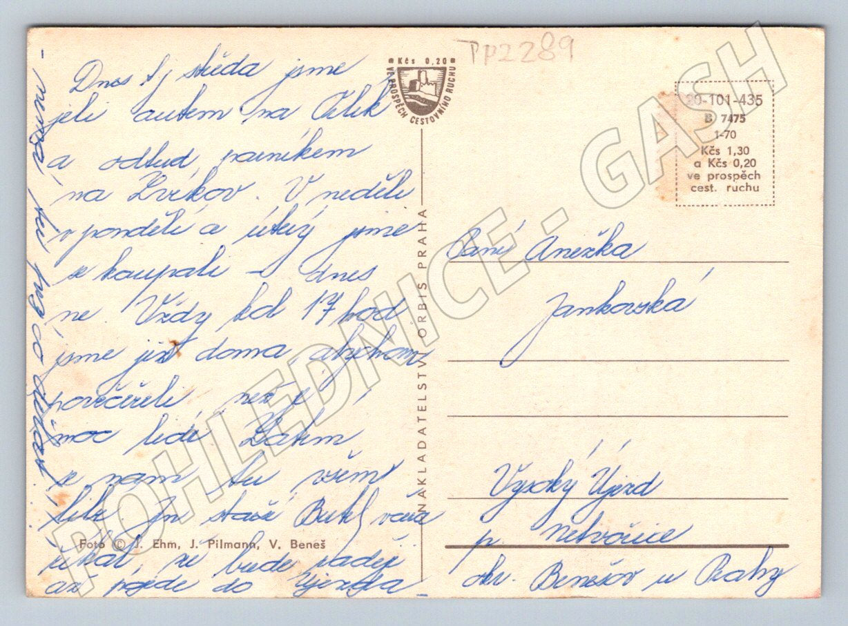 Pohlednice Orlík Písek Zvíkov koláž (TP2289)