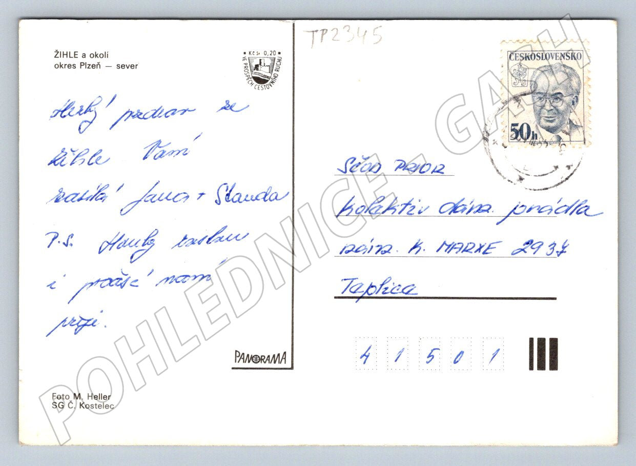 Pohlednice Žihle a okolí Poustky Sklárna 1970s (TP2345)