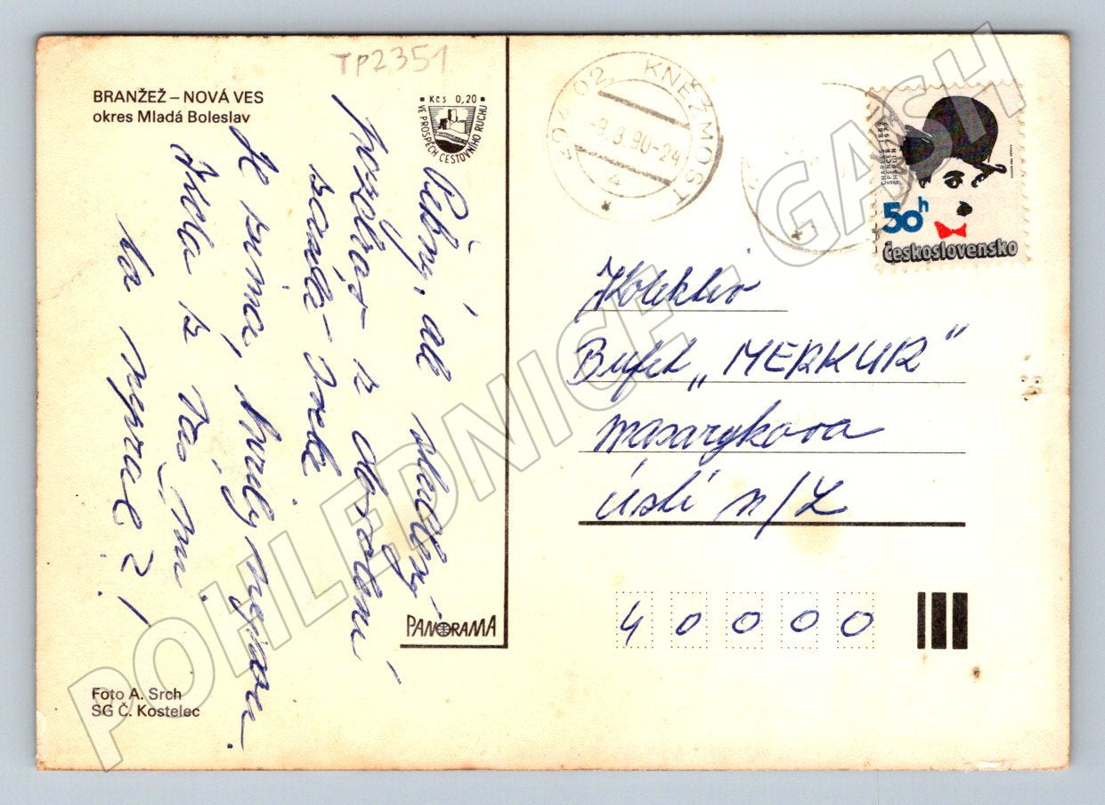 Pohlednice Branžež-Nová Ves koláž různých pohledů 1990 (TP2351)