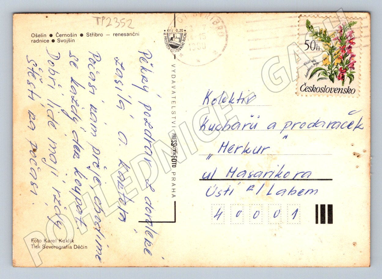 Pohlednice Stříbrsko, renesanční radnice, koláž 1969 (TP2352)
