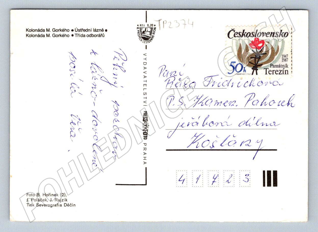 Pohlednice Mariánské Lázně město motivy 1987 (TP2374)