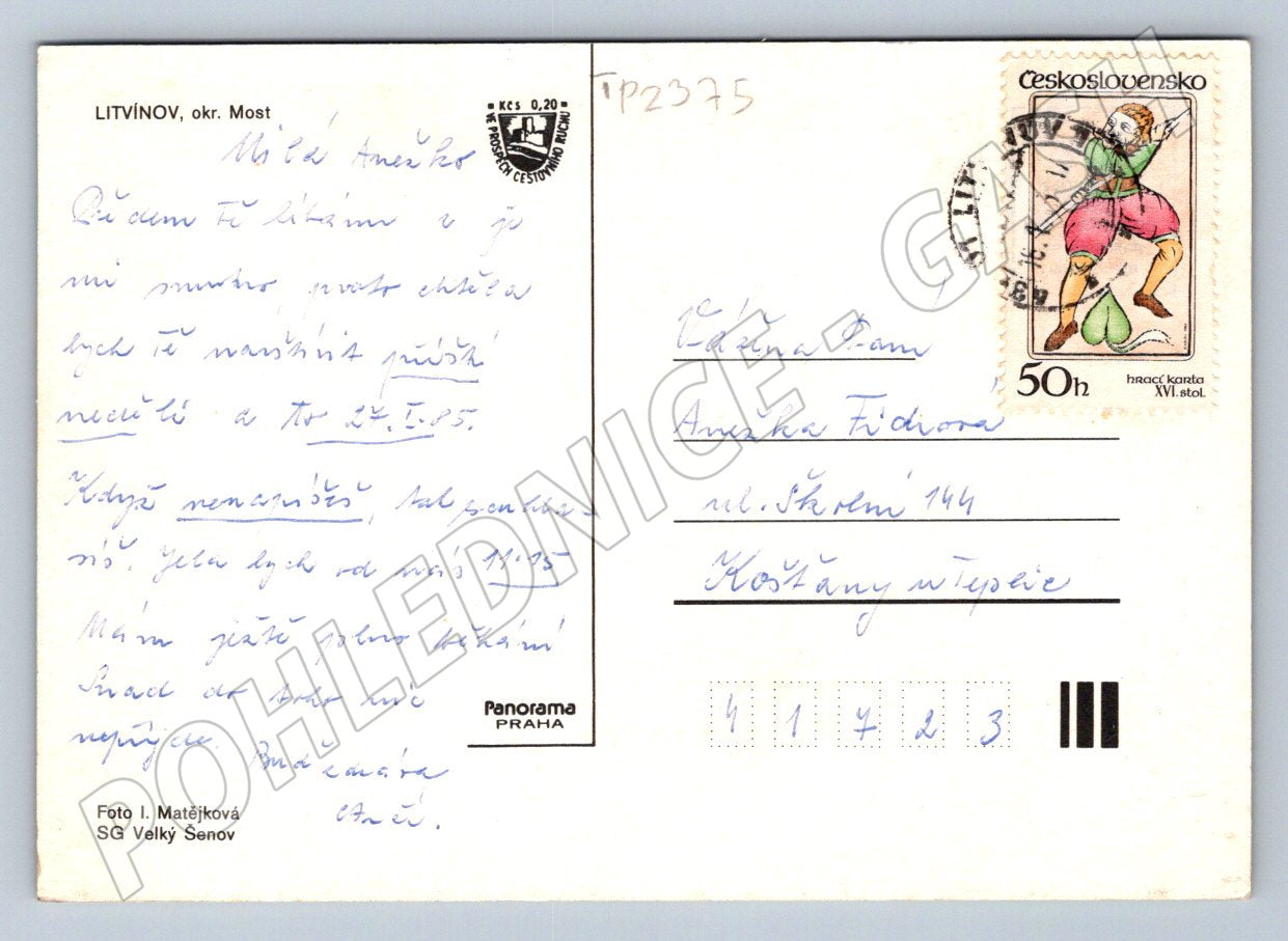 Pohlednice Litvínov více pohledů 1985 (TP2375)