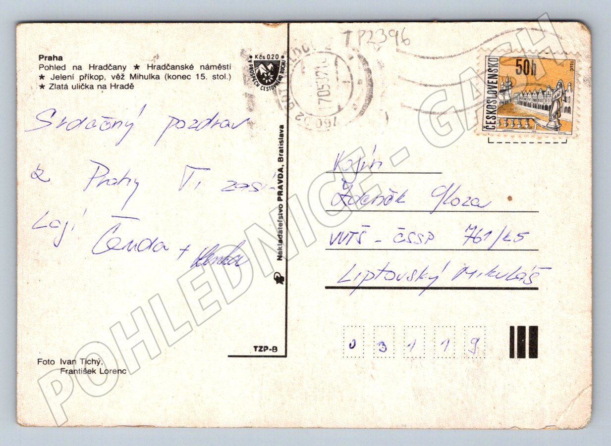 Pohlednice Praha Hradčany, Zlatá ulička 1971 (TP2396)