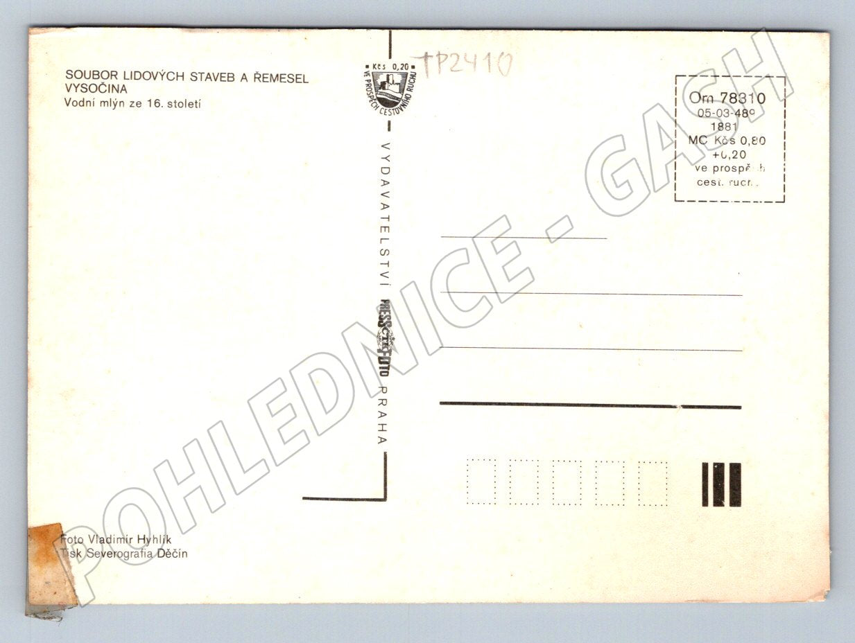 Pohlednice Veselý Kopec vodní mlýn (TP2410)