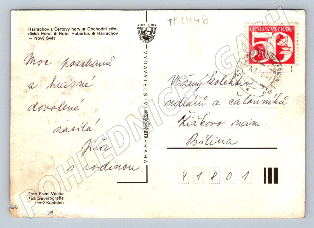 Pohlednice Harrachov Krkonoše zimní motivy 1984 (TP2446)
