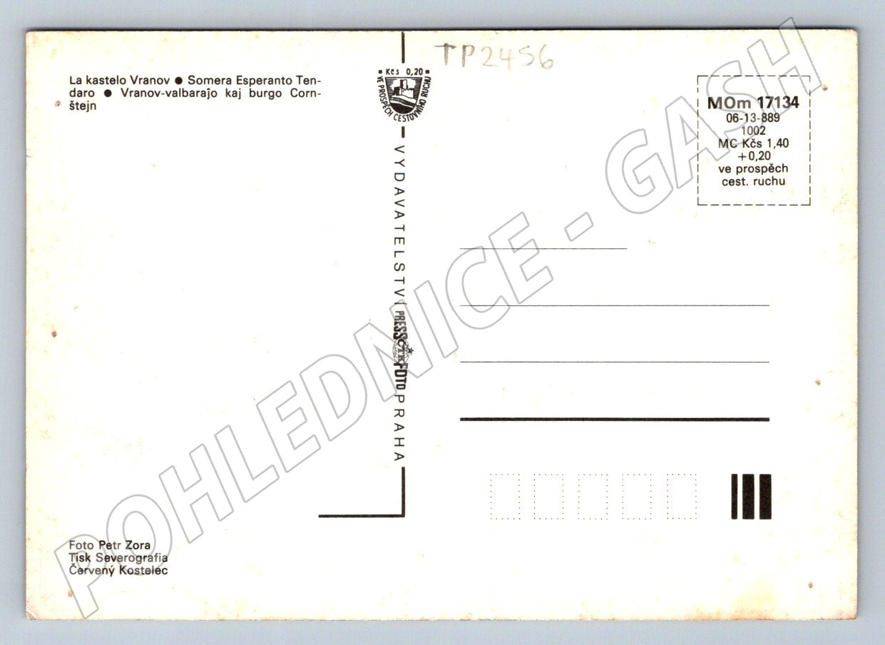 Pohlednice Lančov Vranov hrad, řeka, kemp (TP2456)