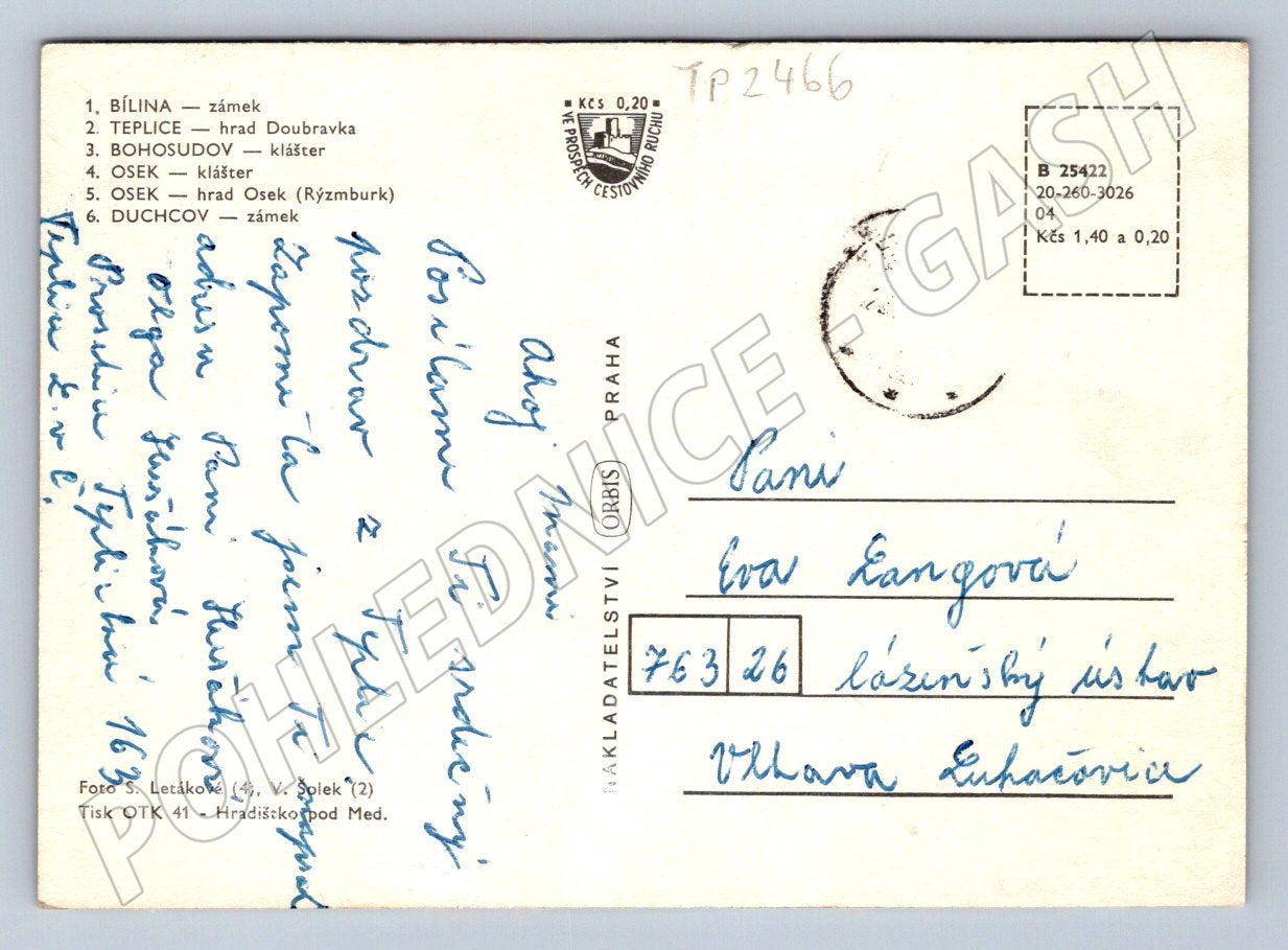 Pohlednice Teplicko památky Bílina Osek Duchcov (TP2466)