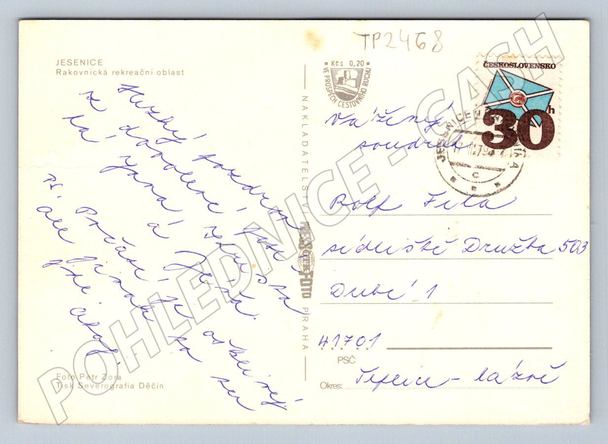 Pohlednice Jesenice rekreační oblast c. 1970 (TP2468)