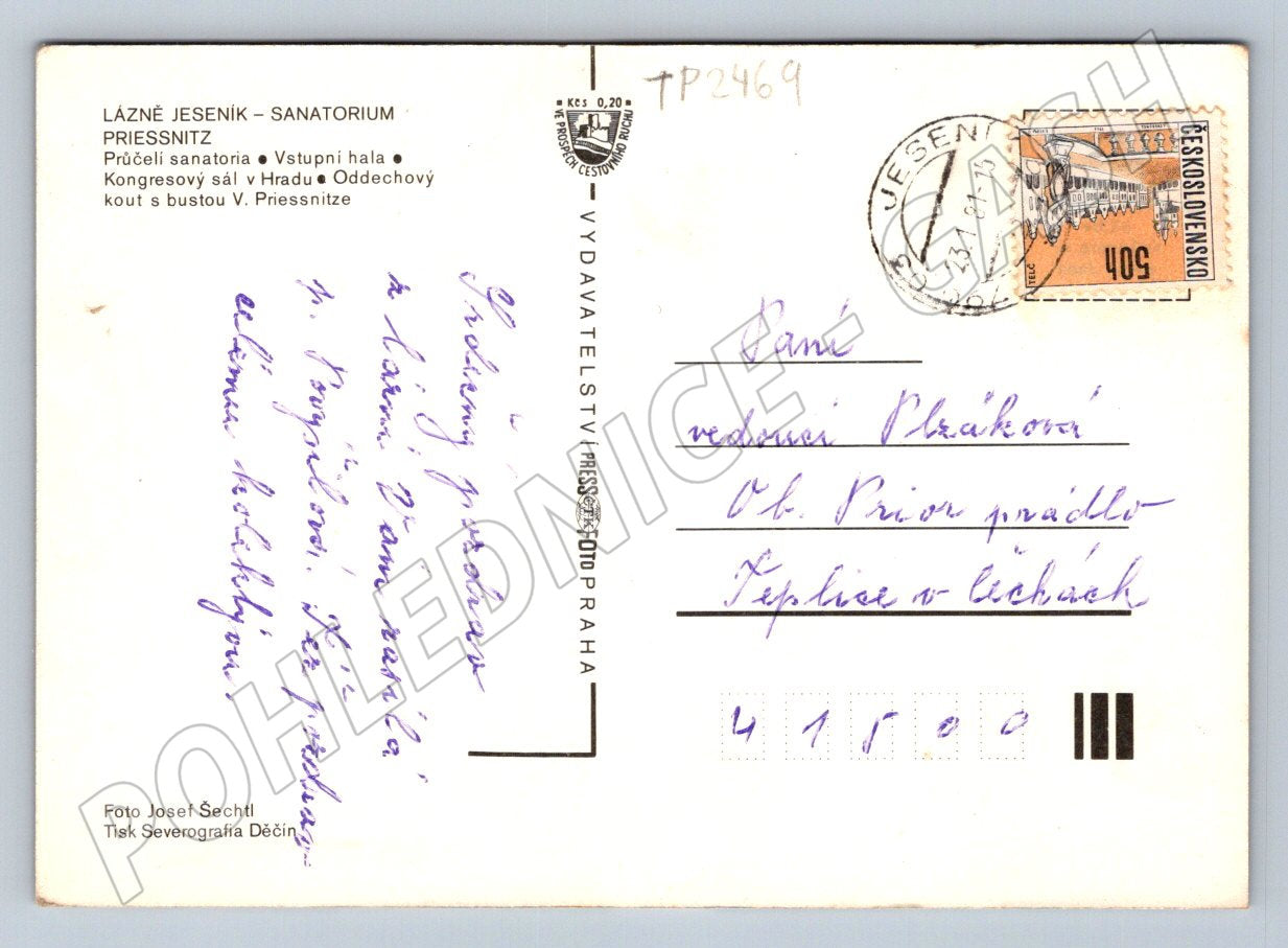 Pohlednice Lázně Jeseník Sanatorium Priessnitz 1987 (TP2469)