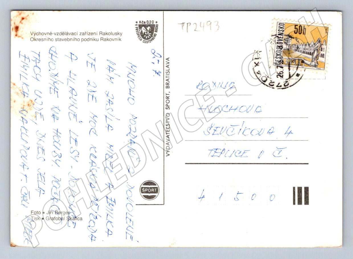 Pohlednice Rakolusky Výchovně-vzdělávací zařízení 1972 (TP2493)