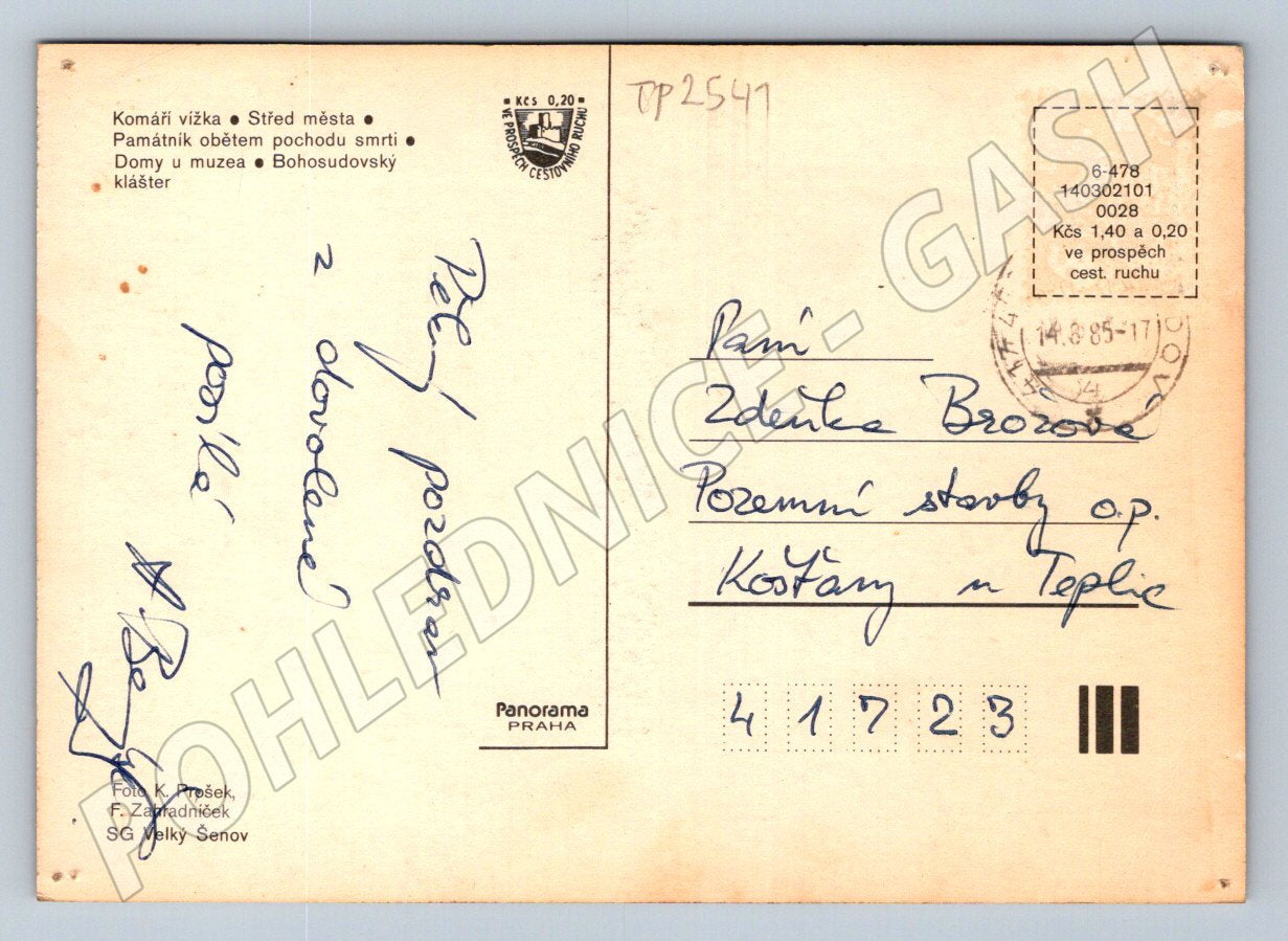Pohlednice Krupka - Bohosudov mix pohledů 1985 (TP2541)