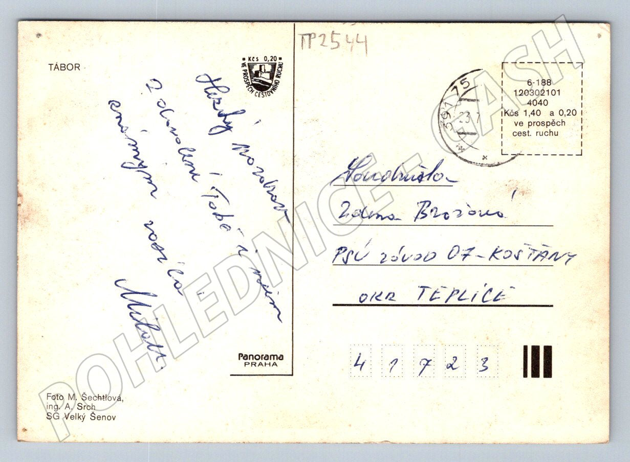 Pohlednice Tábor více pohledů 1975 (TP2544)