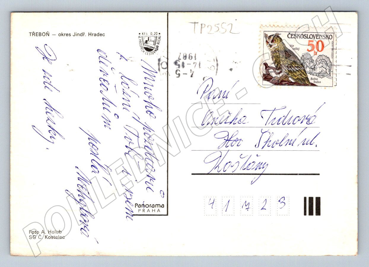 Pohlednice Třeboň koláž míst 1986 (TP2552)