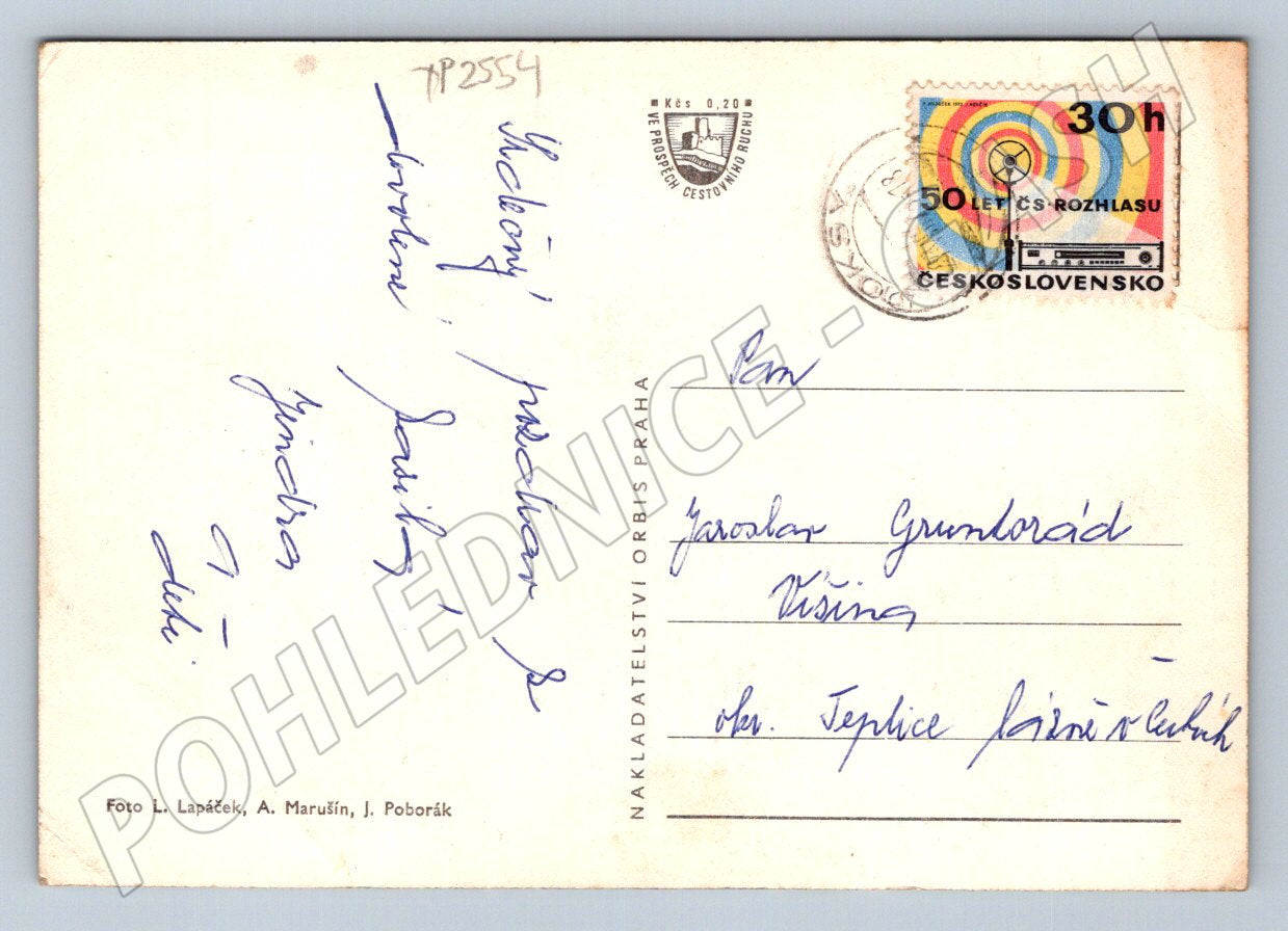 Pohlednice Máchovo jezero koupání hrad Bezděz 1973 (TP2554)
