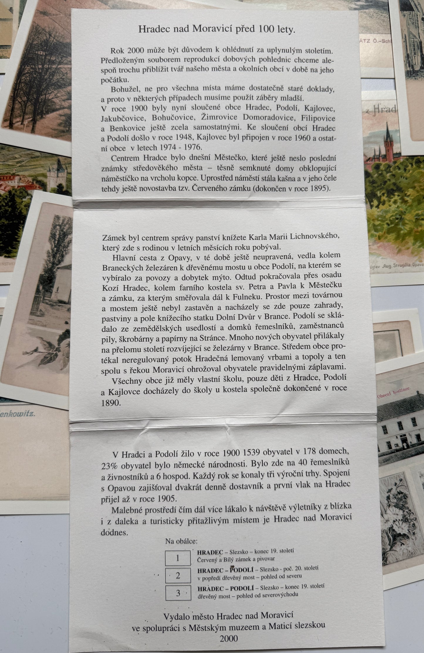 Sada pohlednic Hradec nad Moravicí a okolí reprodukce 2000 (BM100)