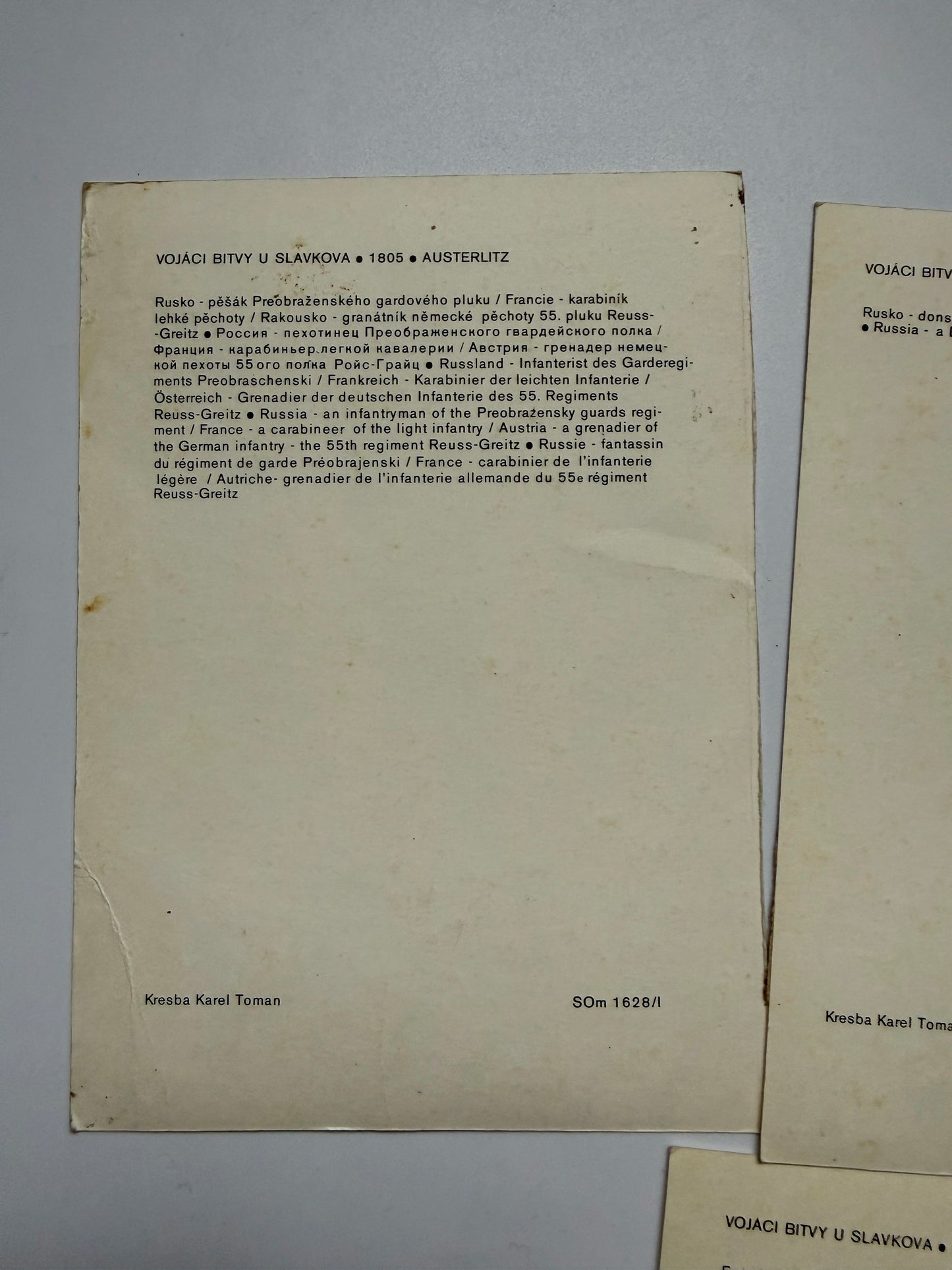 Sada pohlednic Bitva u Slavkova 1805 Vojáci reprodukce (BM136)