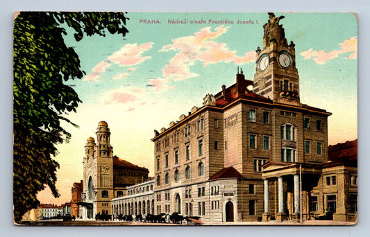 Historická pohlednice Praha — Nádraží císaře Františka Josefa I. (dnes Hlavní nádraží)
