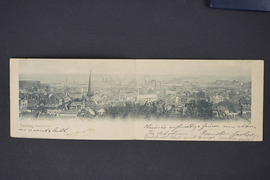 Pohlednice s dlouhou adresou z roku 1899 — typický příklad pre-1900 formátu před zavedením rozdělené adresní strany