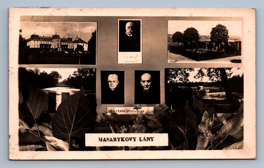 Pohlednice Masarykovy Lány — prezidentské sídlo T. G. Masaryka