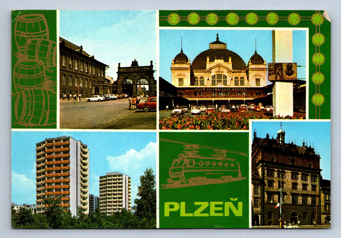 🍺 Stara pohlednice Plzeň brána pivovaru