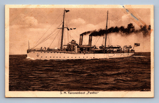 Pohlednice parník SMS Kanonenboot Panther — rakousko-uherské dělové plavidlo
