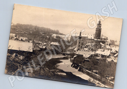 Pohlednice Český Krumlov zimní motiv — originál od J. Seidela