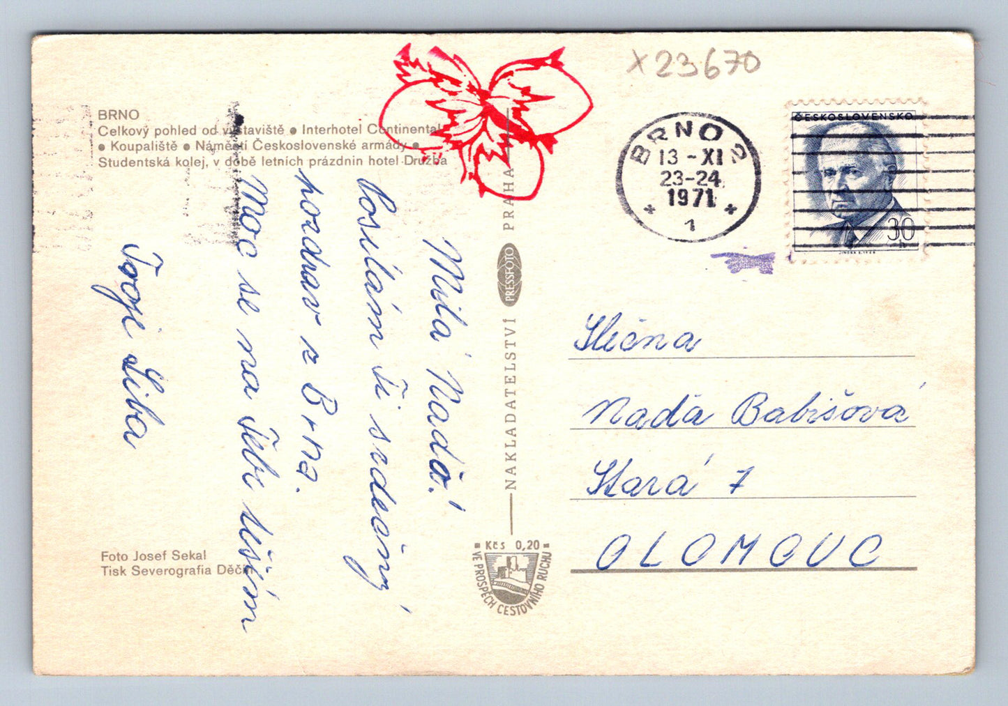 Postcard BRNO (X23670)