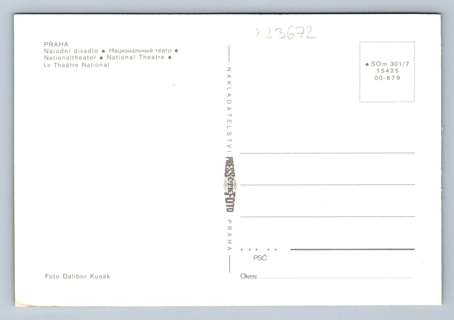 Postcard PRAGUE - NATIONAL THEATRE (X23672)