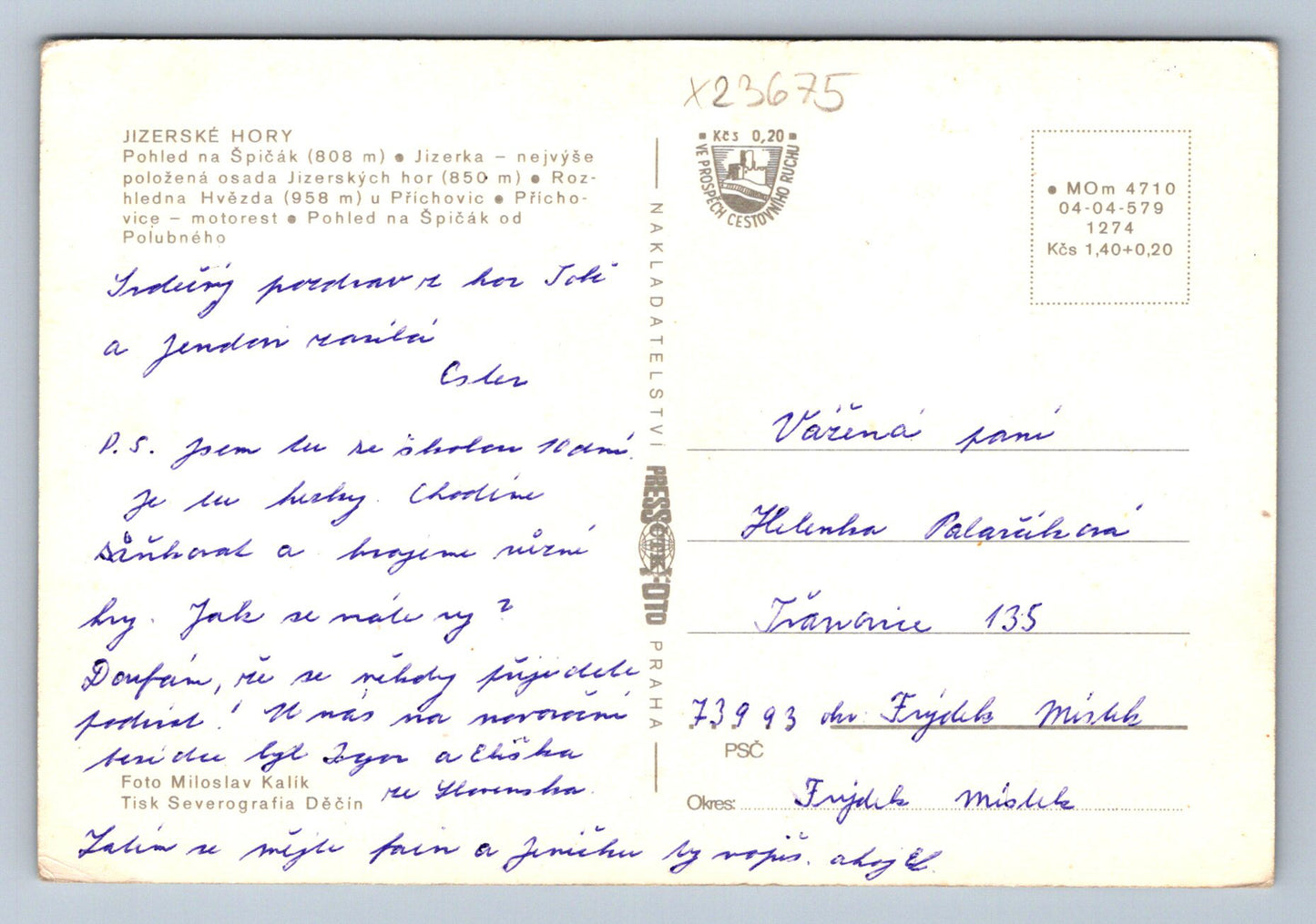 Postcard JIZERSKÉ MOUNTAINS (X23675)