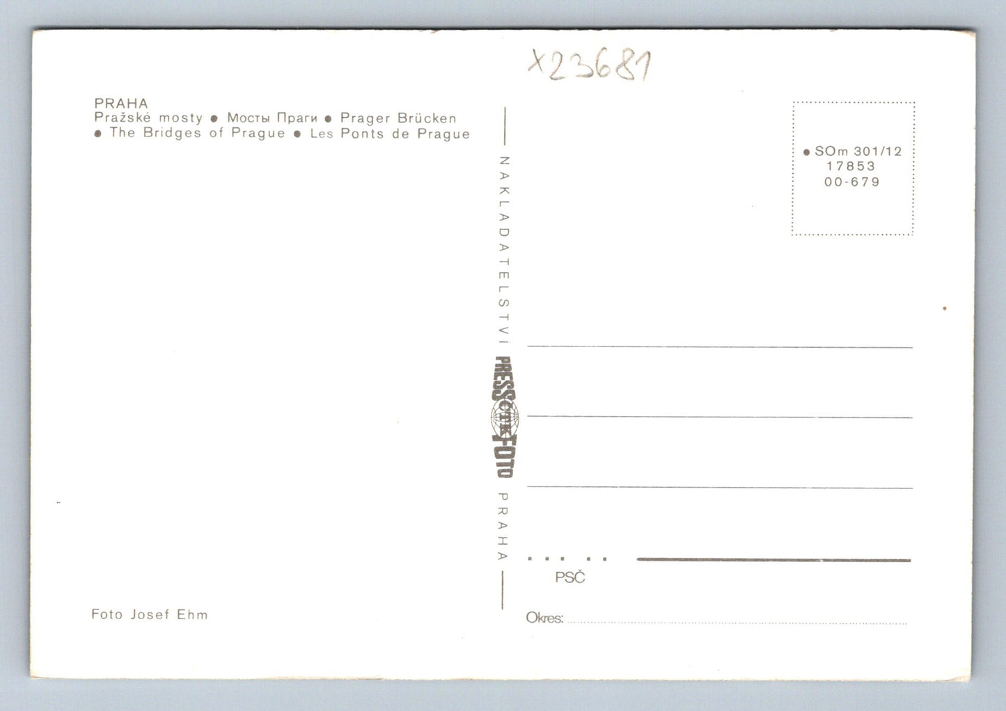 Postcard PRAGUE - PRAGUE BRIDGES (X23681)