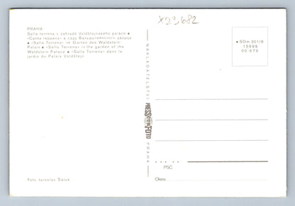 Postcard Prague - sala terrena in the Wallenstein Garden (X23682)