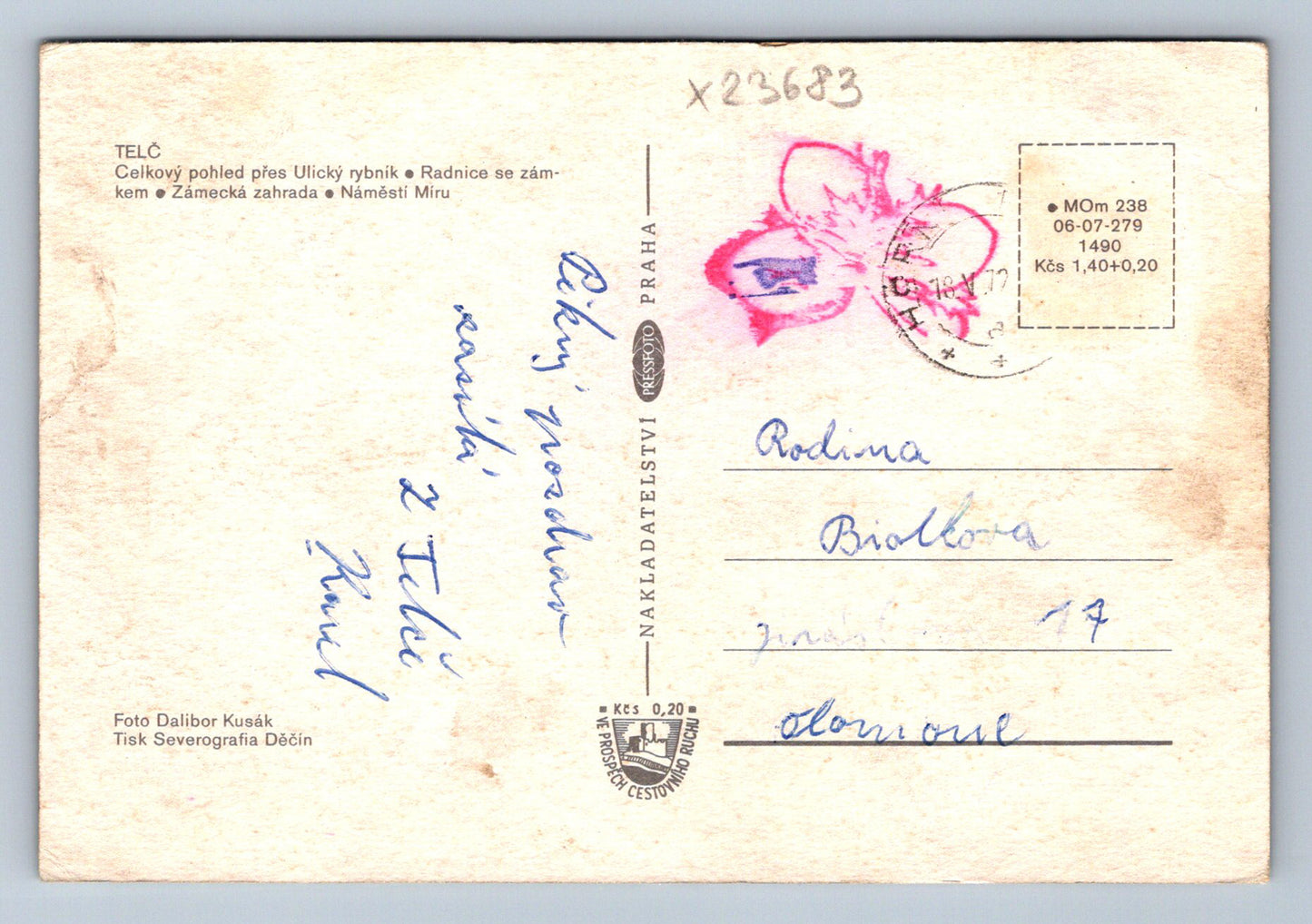 Postcard TELČ (X23683)