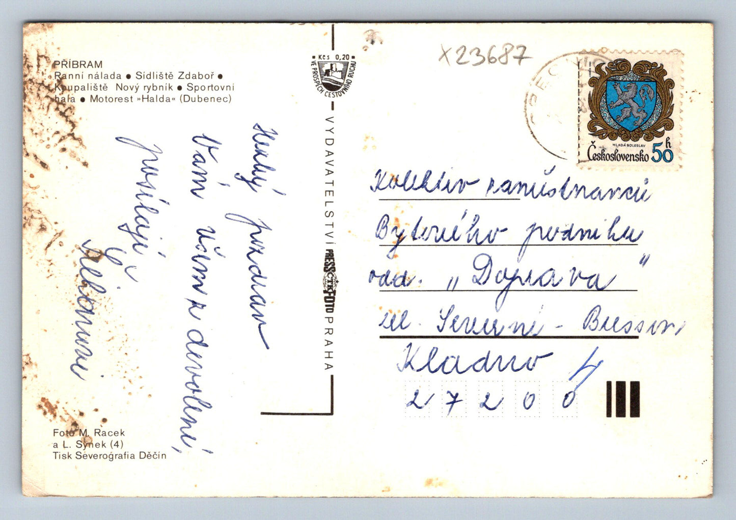 Postcard PRIBRAM (X23687)