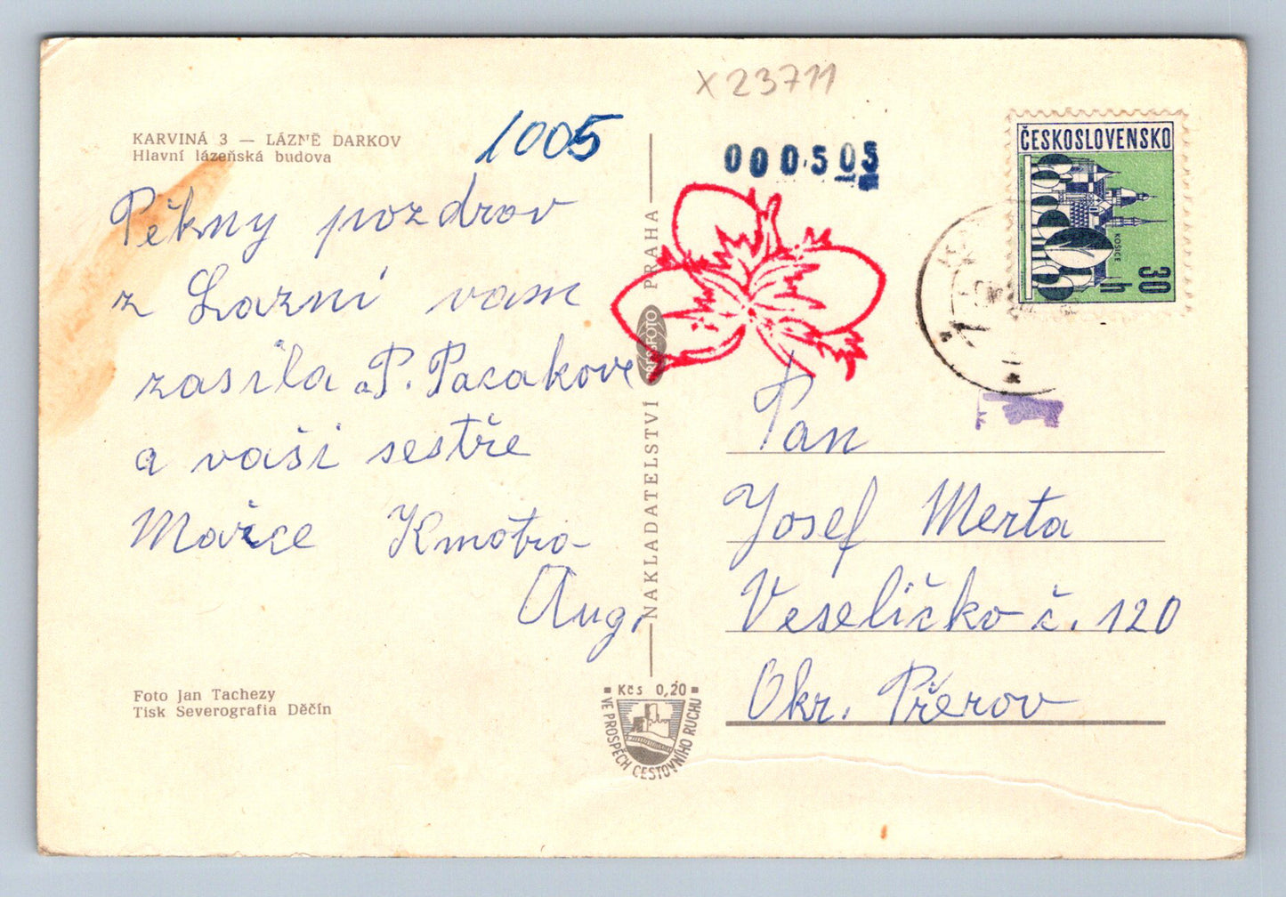 Postcard KARVINÁ 3 - DARKOV SPA (X23711)