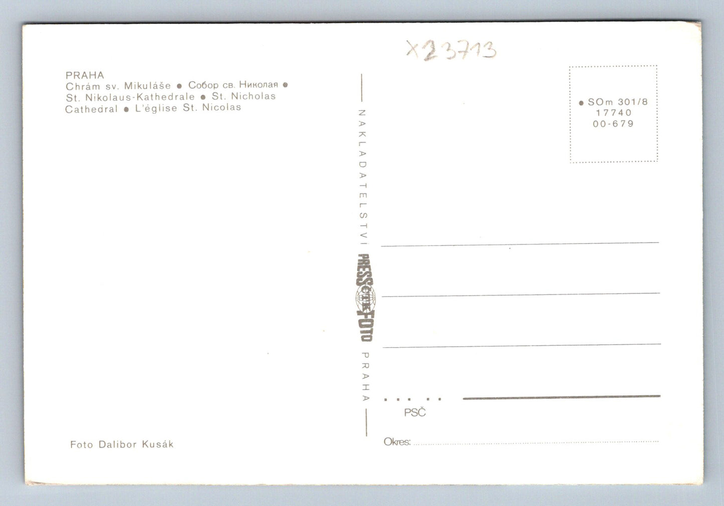 Postcard PRAGUE - CHURCH OF ST. NICHOLAS (X23713)