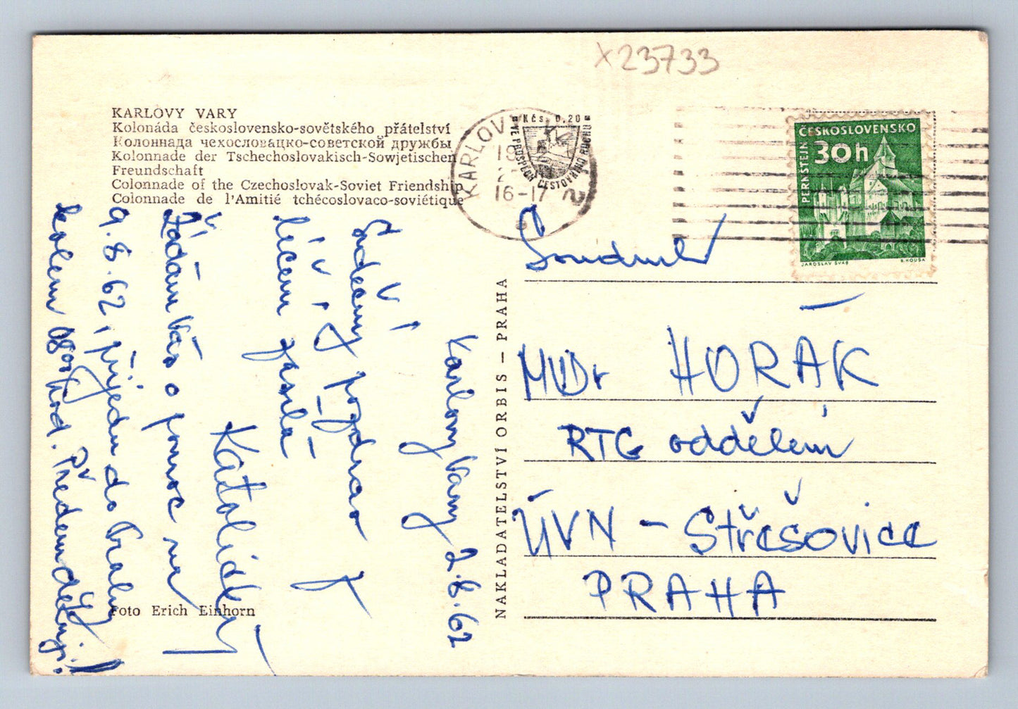 Postcard KARLOVY VARY (X23733)